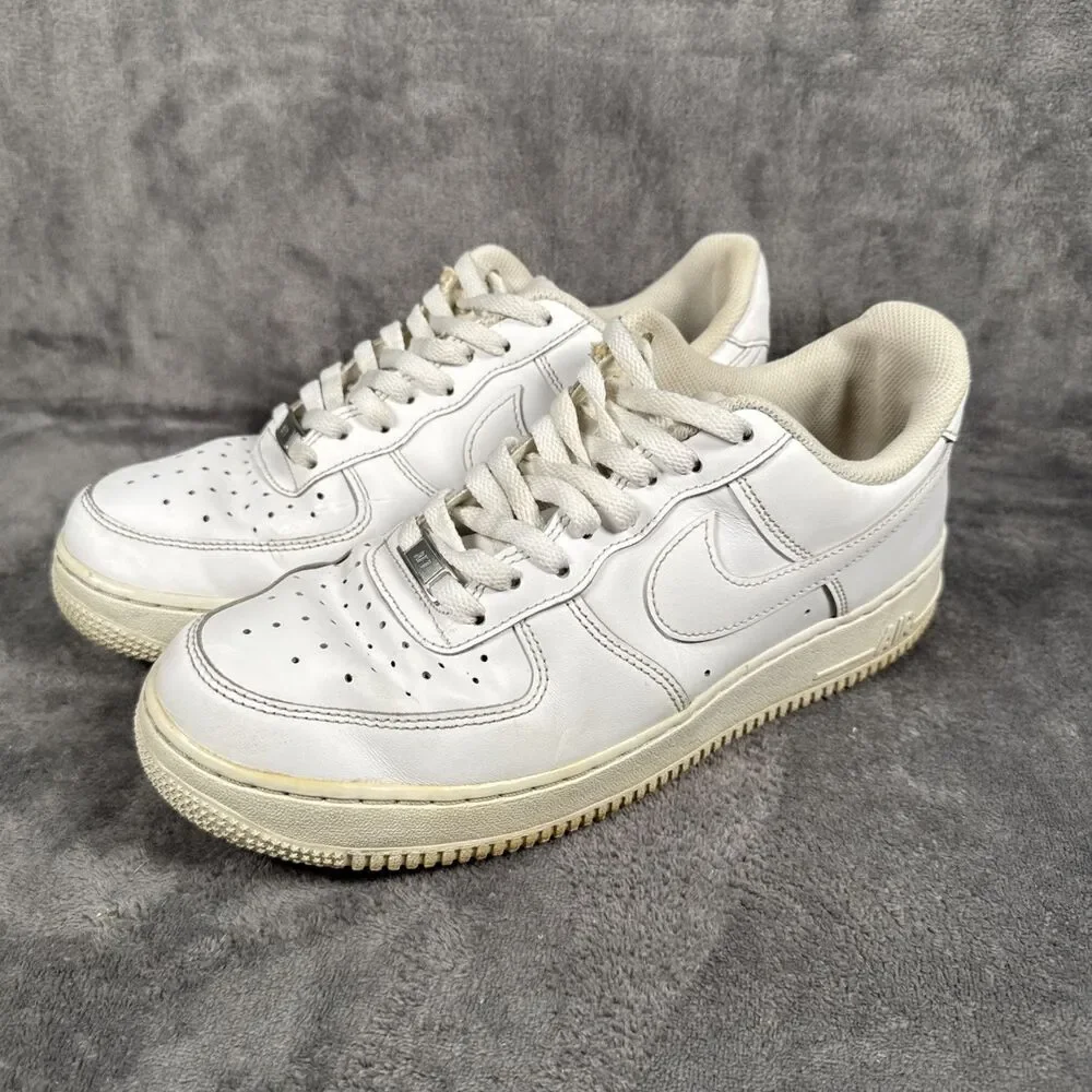 Nike Air Force 1 All White Size US 9 Men's Shoe Sneaker Need TLC